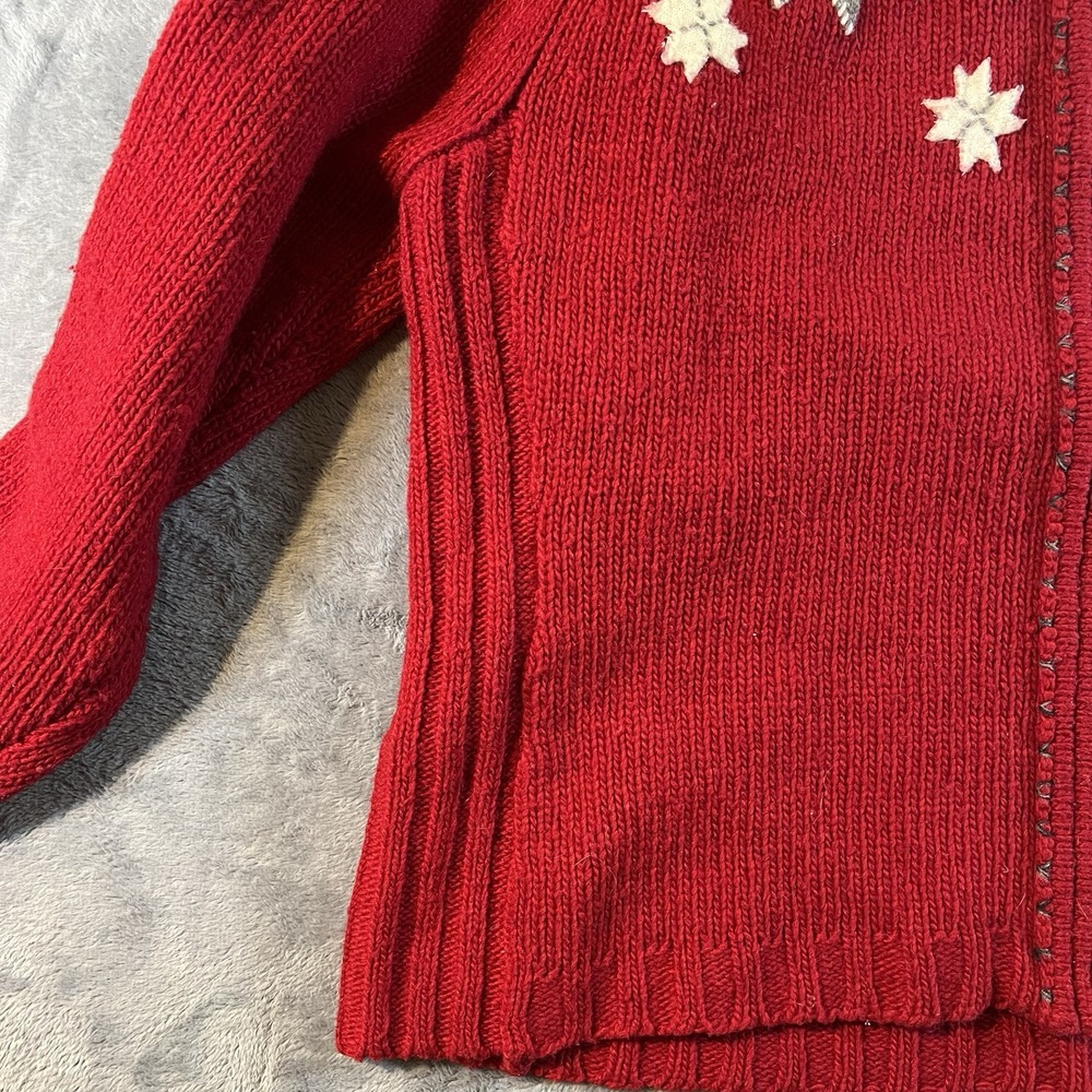 Eddie Bauer Collections Holiday'08 Wool Snowflake Hooded Cardigan Sweater‎ XXL - Picture 7 of 13